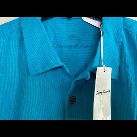 NEW Tommy Bahama Men’s Royal Bermuda Camp Shirt Riviera Azure Size L - Picture 6 of 10